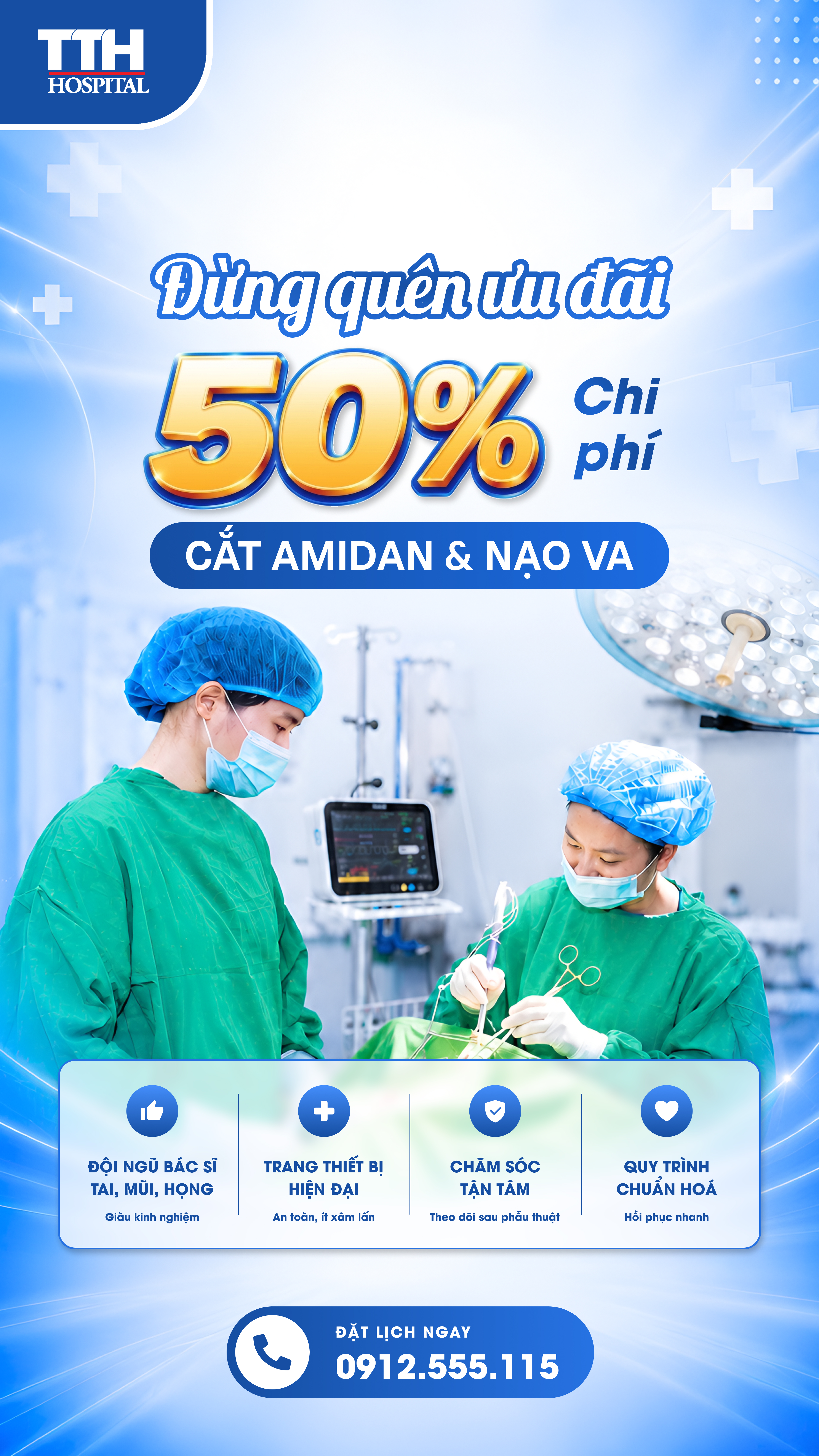CƠ HỘI VÀNG CHO BÉ, TIẾT KIỆM CHO MẸ - ĐỪNG QUÊN ƯU ĐÃI GIẢM 50% CHI PHÍ TỪ PHẪU THUẬT THỨ 2 KHI CẮT AMIDAN & NẠO VA TẠI TTH HÀ TĨNH!